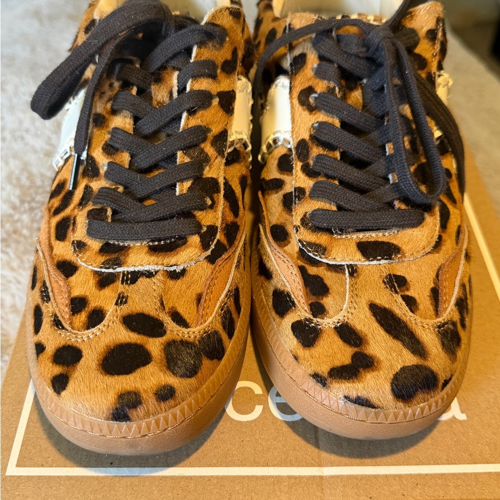 Dolce Vita Dark Leopard Calf Hair Sneakers - Picture 3 of 6